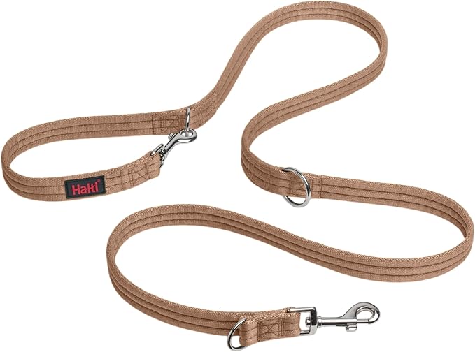 Halti Training Leash - Multifunctional Double-Ended Dog Leash, Ideal for Anti-Pulling Dog Training. Lightweight & Durable. Suitable for Medium to Large Dogs & Puppies (Size Large, Desert Sand, 2m)
