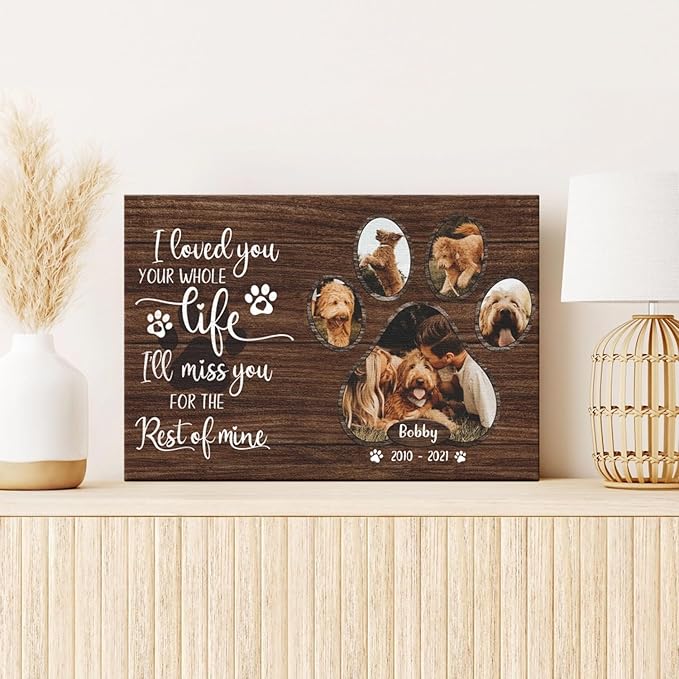 Dem Canvas Personalized Photo Canvas Prints, My Hardest Goodbye, Pet Memorial Gifts For Dog Lover, Cat Memorial Print Photos (24x16)