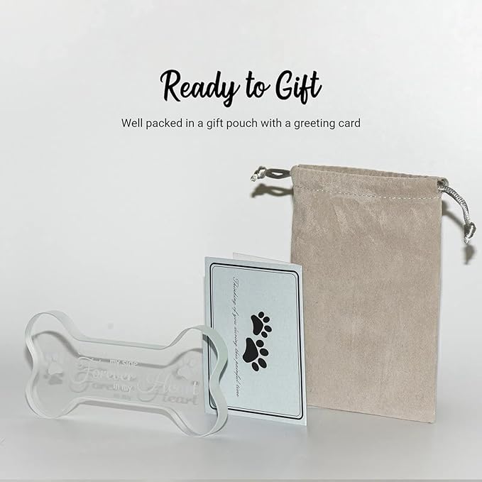 Crystal Glass Dog Memorial Gifts for Loss of Dog, Pet Memorial Gift for Dogs, Loss of Dog Sympathy Gift for Dog Owner, Pet Bereavement Gifts Ideas, Personalized Dog Memory Keepsake for Dog Death