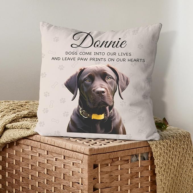 Alienc Personalized Dog Memorial Pillow with Photo - Custom Pet Memory Gift, Soft Sympathy Gift for Loss of Dog or Cat, Heartfelt Remembrance Throw Pillow