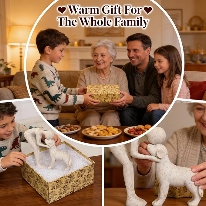 Dog Memorial Statue,Handcrafted Dog Sculpture for Home Decor, Perfect Dog Lover Gifts for Loss of Dog, Decorative Figurine for Bookshelf Living Room Office, Ideal for Pet Lovers & Bereaved Pet Owners