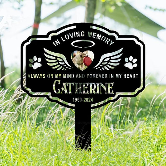 Custom Metal Pet Grave Markers Dog Memorial Plaque, Waterproof Dog Grave Markers Outdoor, Memorial Garden Decor for Loss of Beloved Pet, Personalized Sympathy Gift for Dogs