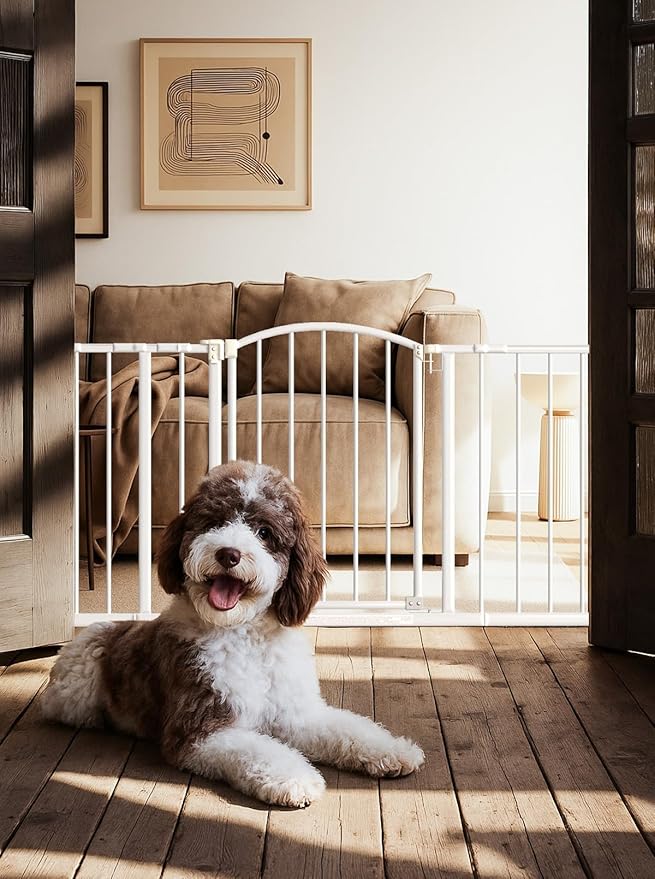 Baby Gate for Stairs and Doorways, 28.5" -40" Adjustable Width, 36" Height, Dog Gate for Doorways with Pressure & Wall Mount Kits, Baby Safety Gate for Stairs, Doorways, and Indoor Use