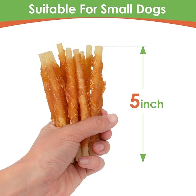 MON2SUN Rawhide Free Dog Treats Chicken Wrapped Cod Sticks for Small Dogs Healthy Training Treats Soft Snacks (14.11 Ounce -Pack of 2)