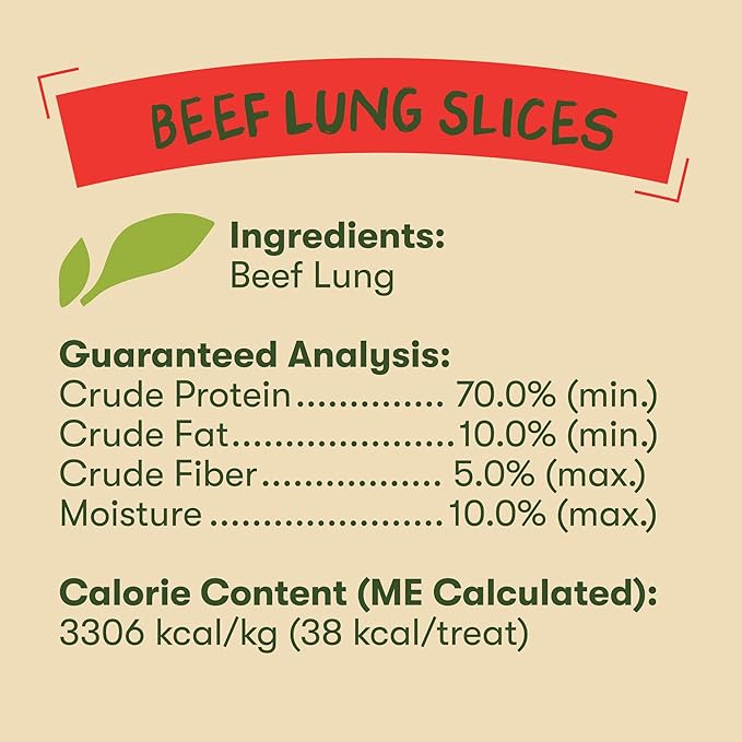 Pet 'n Shape Beef Lung Dog Treats – Made and Sourced in the USA - Training Treat - 9 Ounce