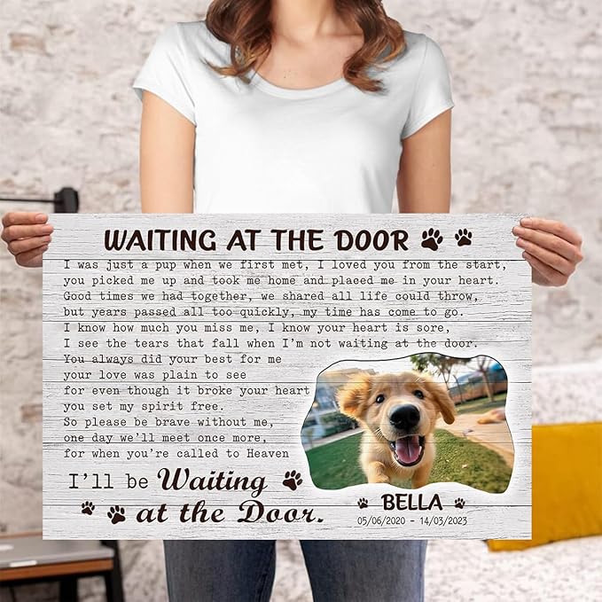 P80713 Funny Dog Memorial Poster Gifts with Personalized Sayings for Dog Lovers - Wall Art Decor, Custom Landscapes