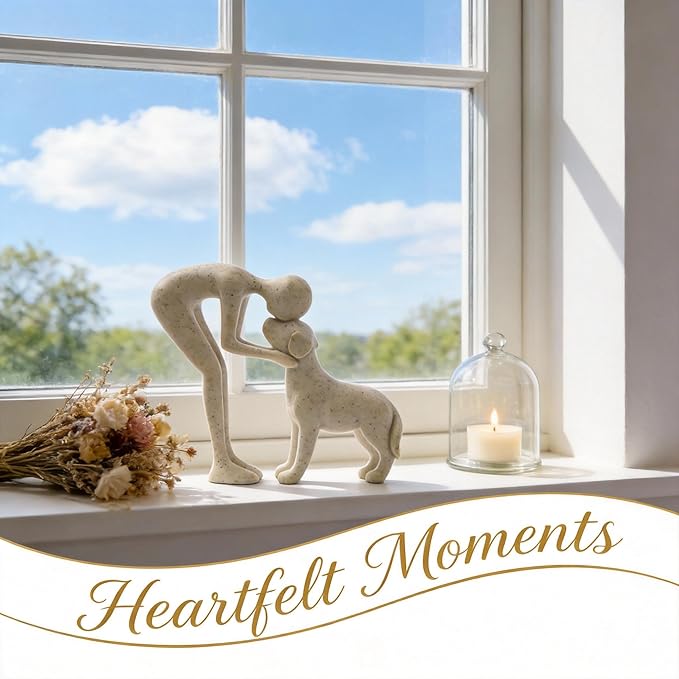 Dog Memorial Statue,Handcrafted Dog Sculpture for Home Decor, Perfect Dog Lover Gifts for Loss of Dog, Decorative Figurine for Bookshelf Living Room Office, Ideal for Pet Lovers & Bereaved Pet Owners