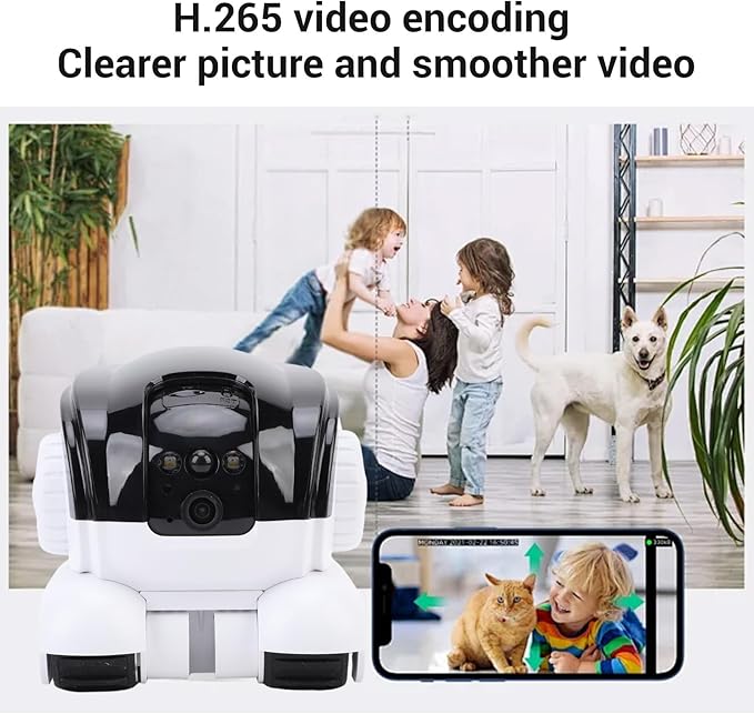 Security Camera, WiFi HD Indoor Smart Security Camera with Motion Detection, Cloud Storage, Wireless Pet with APP, Multi User Access, 2 Way Audio for Home Office
