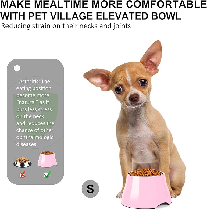 Dog Bowls,Cone Friendly Non Slip Single Dog Bowl with Stainless Steel Inner, Raised Bowls for Smll Dogs Spaniel Dogs Long Ear, High Capacity, S/1 Cup Pink