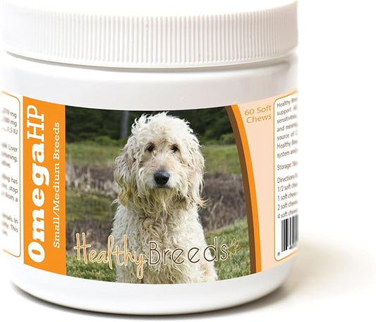 Healthy Breeds Goldendoodle Omega HP Fatty Acid Skin and Coat Support Soft Chews 60 Count