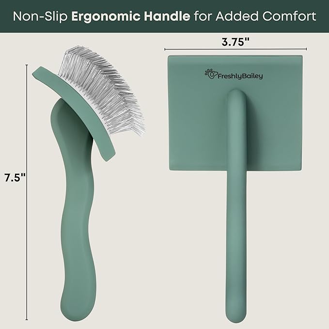 Freshly Bailey Doodle Brush for Goldendoodle, Poodle, and Labradoodle Coats - Best Slicker for Dogs With Wavy & Curly Hair - Detangle & Fluff Like a Pro - Grooming Must Haves (Large)