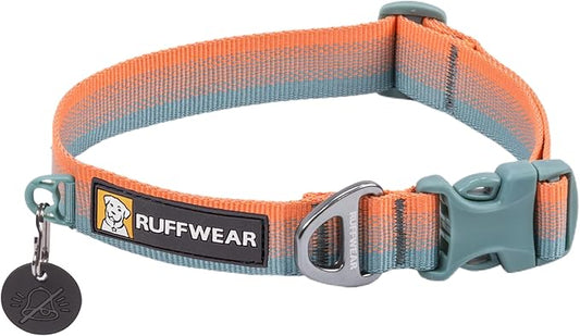 Ruffwear, Front Range Dog Collar, Adjustable Tubelok Webbing, Lightweight, Side Release Buckle, Aluminum V-Ring, Durable for Everyday Use, Spring Fade, 14"-20"