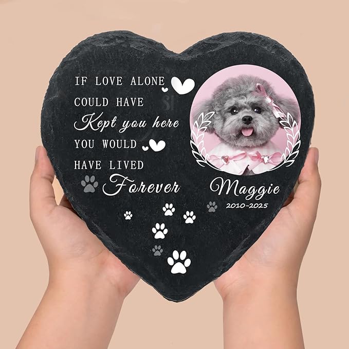 Personalized Dog Memorial Gifts for Loss of Dog, Custom Photo Pet Momorial Stone for Dogs, Cat Memorial Sympathy Gift, Dog Passing Away Gifts, Sympathy Gift for Pet Lovers (Style 12)