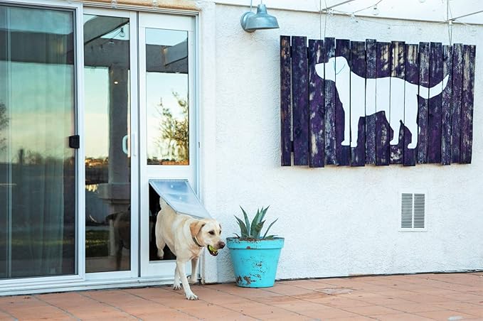 Endura Flap Thermo Panel Pet Door for Sliding Glass Doors | Heavy-Duty Aluminum Frame with Secure Locking Cover | Energy Efficient & Easy Install | White, XL Flap, 93.25"-96.25" Slider Height