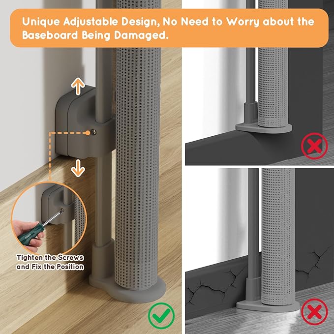 Retractable Baby Gate, 38" Extra Tall Mesh Dog Gate with Auto-Tension Design, 71" Wide One-Hand Operation Doorway Gates for Pets & Babies, No Bottom Rail Safety Gate for Hallways, Gray