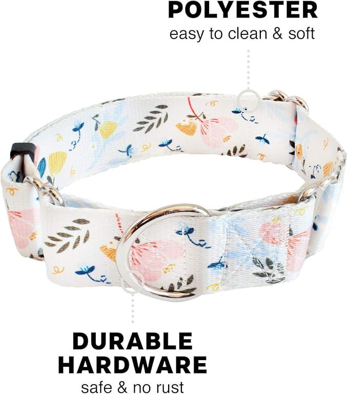 Downtown Pet Supply - Martingale Collar for Dogs - Dog Training Collar - Big, Wide & Thick Dog Collar - Escape-Proof, Weatherproof, Durable and Comfortable - Floral - Extra Large Dog Collar