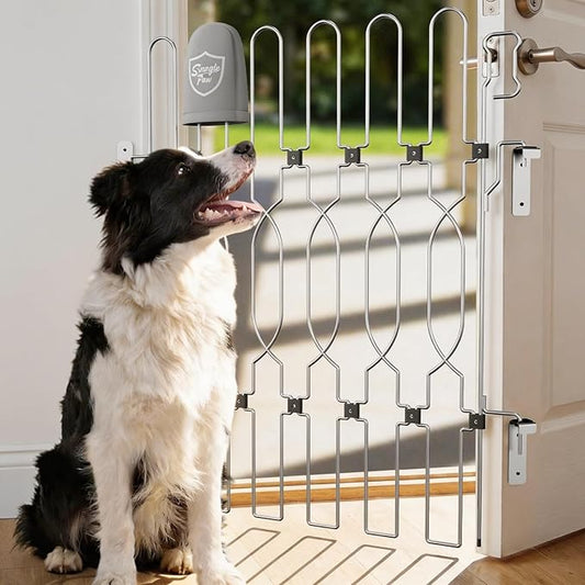 Snagle Paw Metal Retractable Door Barrier,Tall Safety Dog Gate for Front Door,Easy Install Retractable Pet Gate for Recreational Vehicle,Doorways,28.4" Wide 35"