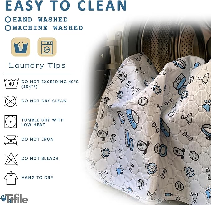 24x36in Washable Pee Pads for Dogs, 2 Pack Reusable Puppy Pads, Absorbent Whelping Pads with Bone Print, Non-Slip Waterproof Pet Training Pads for Couch, Crate, Potty Training - 24x36in