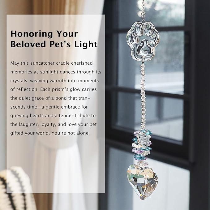 Pet Memorial Suncatcher, Dog Memorial Gifts, Pet Loss, Pet Sympathy, Dogs Cats Passing Away Remembrance Bereavement Gifts