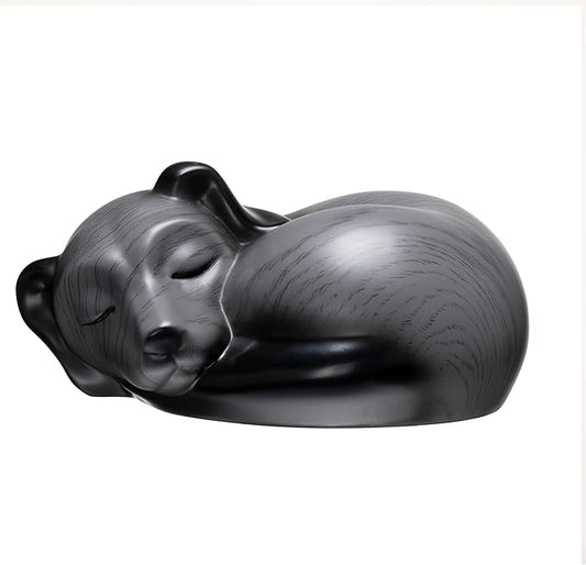 Pet Urns,Sleeping Resin Cremation Dog Urn, Dog Urns for Ashes, Small Animal Urn（Gray）…