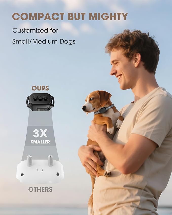 No Shock No Prongs Dog Training Collar, 100% Safe & Humane for Small Medium Dogs, Sound & 2X Strong Vibration(1-9) & Combo Mode (1-9), 2600Ft Remote Range E-Collar with Smart Power Mode (Orange)