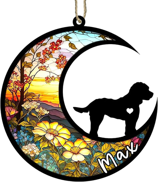 Personalized Dog Memorial, Custom Name Cockapoo Dog Christmas Ornament with Name, Custom Breeds, Pet Loss Light Catcher, Gifts for Lovers Loss of Pet Sympathy on Mothers Day Christmas