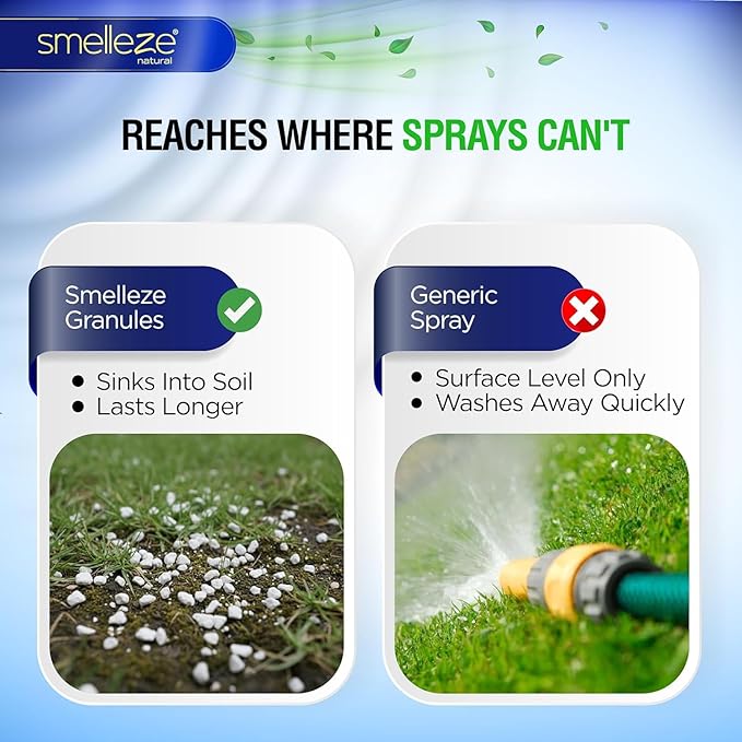 SMELLEZE 50 lb. Yard Odor Eliminator for Dogs – Long-Lasting Turf Cleaner for Pet Urine Outdoor & Poop | Safe for People, Pets, Plants & Planet | Works on Grass, Gravel, Patios & Kennels