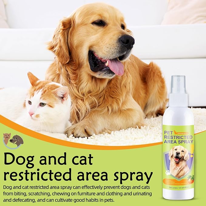Dog Deterrent Spray and Urine Odor Eliminator Spray, Effective Spray for Furniture and Cat Litter Box Deodorizer, Training Spray for Poop, Pet Room Deodorizing Spray for Smell on Carpet