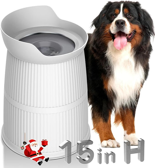 Elevated Dog Bowls for Large Dogs-[15.4-inch high],4.4L No Spill Dog Water Bowl, Adjustable Raised Bowls,Stainless Steel Water Bowl/Non-Slip/Water Dispenser