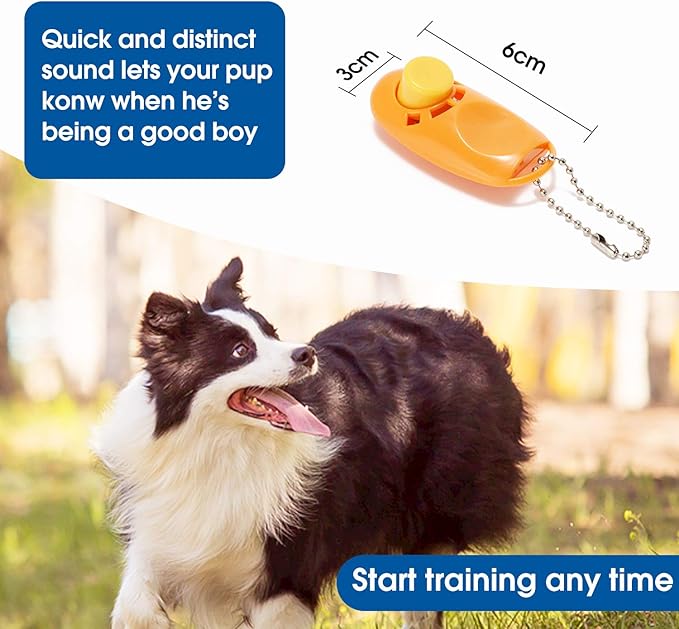 BAAPET 15/20/30/50/100 ft Long Dog Training Leash with Clickers for Small, Medium and Large Dogs or Cats (15 Feet, Orange)