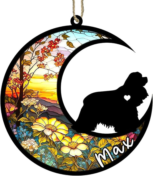 Personalized Dog Memorial, Custom Name American Cocker Spaniel Dog Christmas Ornament with Name, Custom Breeds, Pet Loss Light Catcher, Gifts for Lovers Loss of Pet Sympathy on Mothers Day Christmas