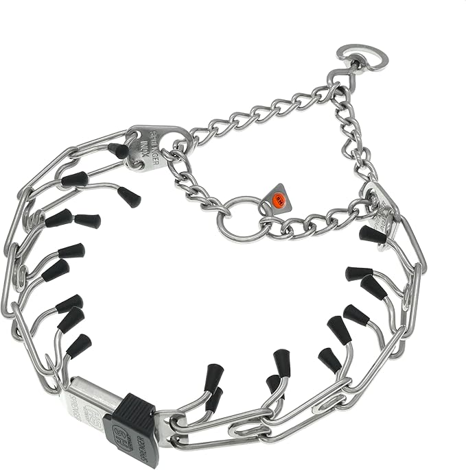 Herm Sprenger Dog Training Prong Collar with Quick Release Cliclock Buckle, 3 Extra Links, 30 Comfort Tips - Stainless Steel No-Pull Collar with Swivel Ring for Medium Large Dogs, Made in Germany