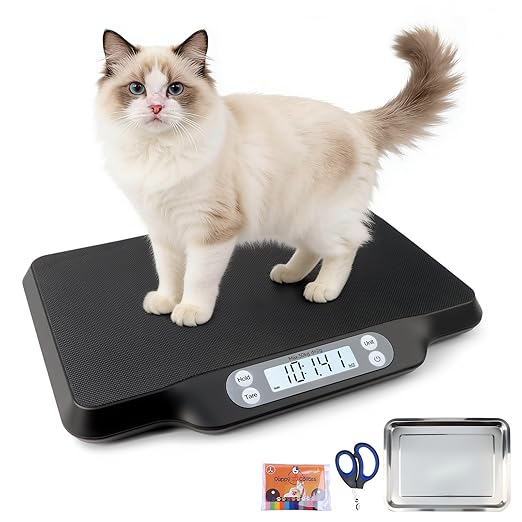 Digital Pet Scale for Accurate Weighing & Baby Scale Kitten Scale– High-Precision Puppy Scales, Dog Cat Scale | 30kg/66lb Capacity, 2g Accuracy, Non-Slip Mat, Tare & Hold Function