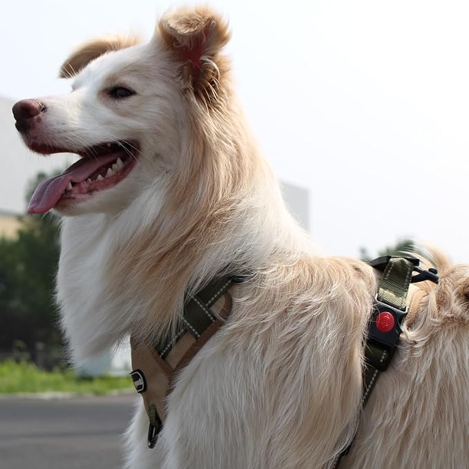 XL Tactical Dog Harness No Pull Adjustable Puppy Vest Collar for Large Dogs, Heavy Duty Oxford Training Harnesses with Handle, Medium and Small Size Reflective Pet Collars for Walking, Running