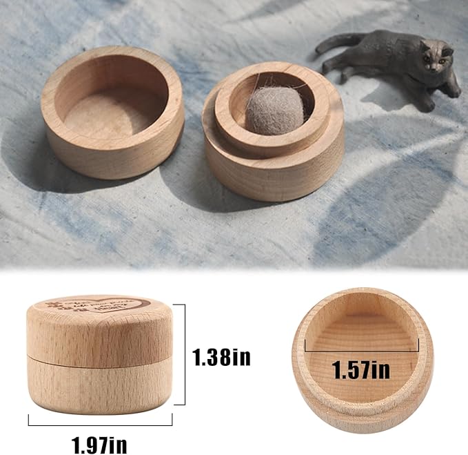 Wooden Dog Memorial Box, Pet Keepsake Box with Pet Paw Engraving Tooth and Hair Case Urn Memorial Gift (Cutom Pet Name)