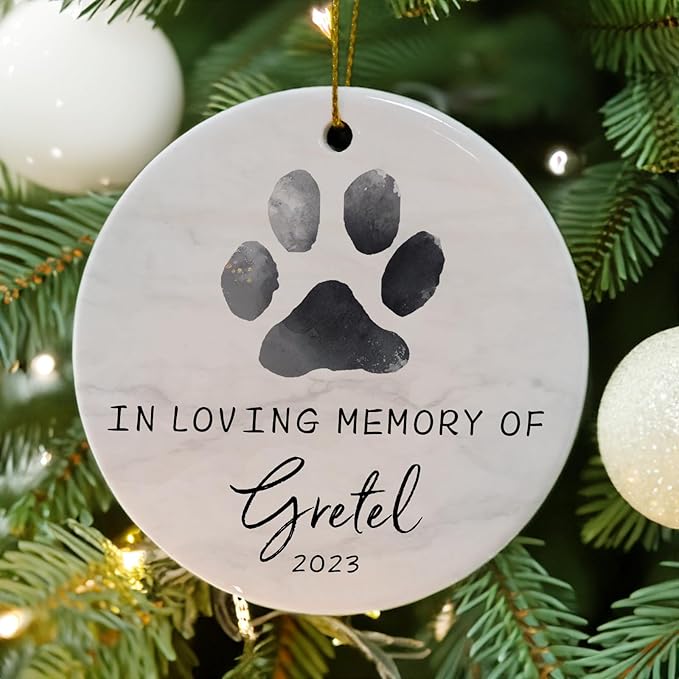 Touber Personalized Memorial Ornament for Loss of Pet, Sympathy Gift for Dog Bereavement, in Memory of Dog, Christmas Pet Loss Ornament