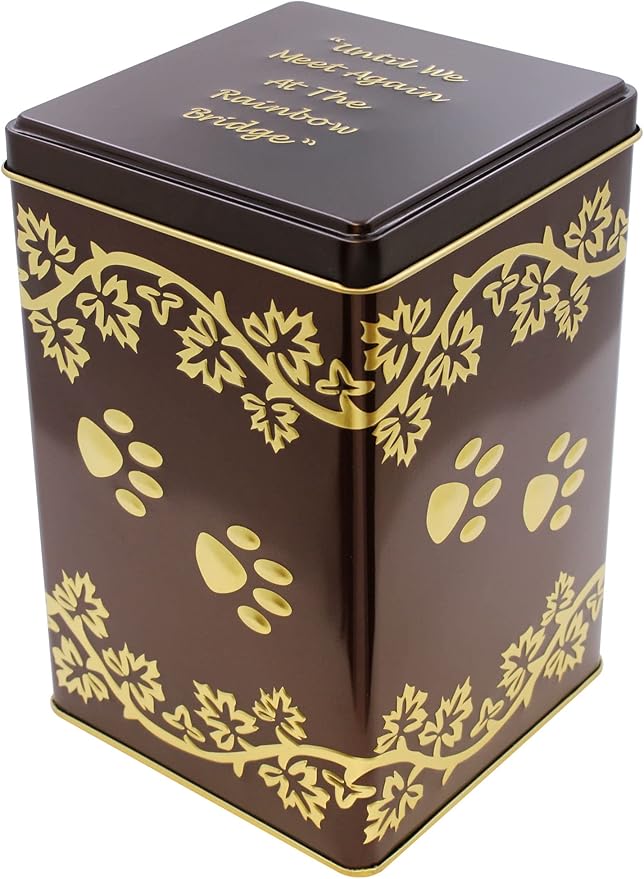 Extra Large Rainbow Bridge Paw Print Economy Pet Cremation Urn - 140 Cubic Inch Capacity for a Pet Weighing up to 120 Pounds - Pet Memorial Urn for Ashes