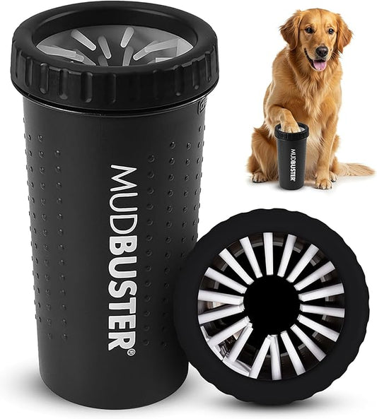 Dexas MudBuster Portable Dog Paw Washer/Paw Cleaner, Large, Matte Black- Special Edition (PW72025-22WP)
