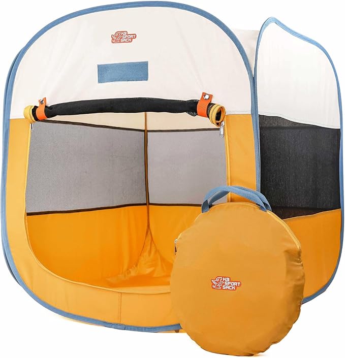 K9 Sport Sack K9 Kennel Portable Pop-Up Tent, Yellow - Small (20" L x 20" W x 20" H) - For Indoor & Outdoor Use + Travel - Includes Carry Bag & Four Stakes