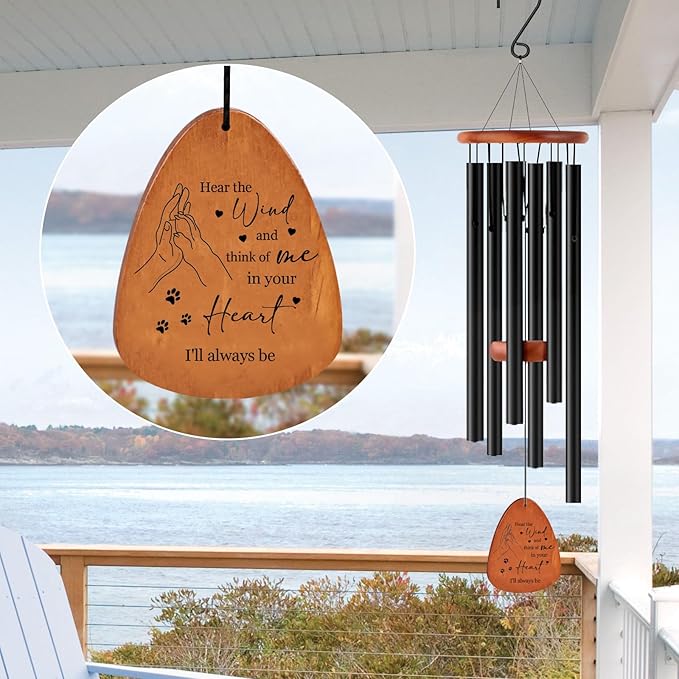 Personalized Pet Memorial Wind Chimes with Color Photo for Loss of Dogs Cats, Pet Passing Away Sympathy Remembrance Gift, 25.5”/32”/37”