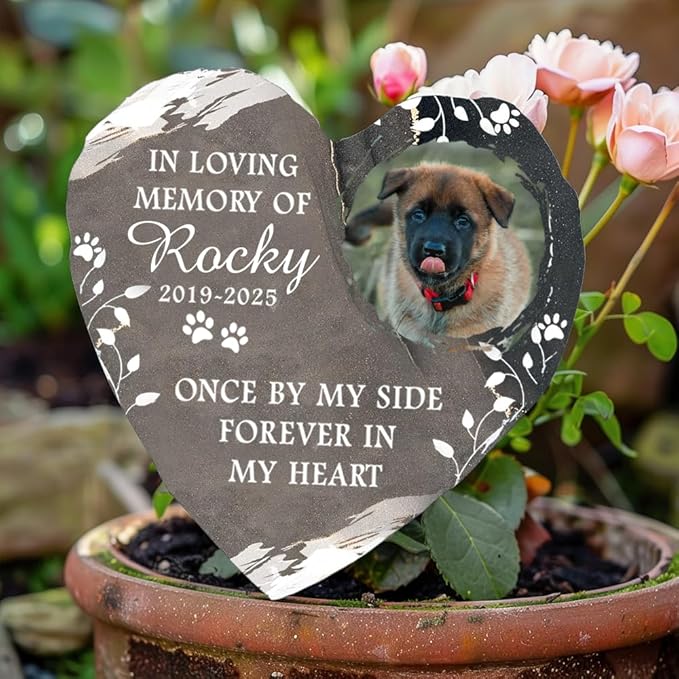 Personalized Dog Memorial Gifts for Loss of Dogs Sympathy Gift, Dog Memorial Stone, Pet Loss Gifts, Pet Memorial Stones for Dogs Cemetery Decorations for Grave, Cat Sympathy Gift, Stone 4