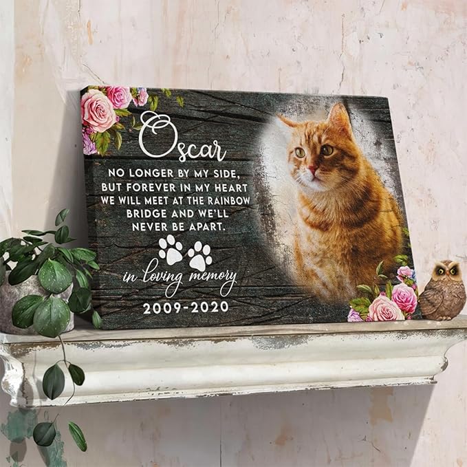 Dem Canvas Personalized Photo Canvas Prints, Dog Loss Gifts, Forever In My Heart, Pet Memorial Gifts, Dog Death Sympathy Gifts, Dog Passing Away Loss Gift Dog Grieving Gifts (30x20)