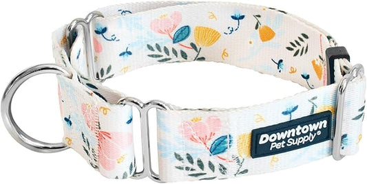 Downtown Pet Supply - Martingale Collar for Dogs - Dog Training Collar - Big, Wide & Thick Dog Collar - Escape-Proof, Weatherproof, Durable and Comfortable - Floral - Small Dog Collar