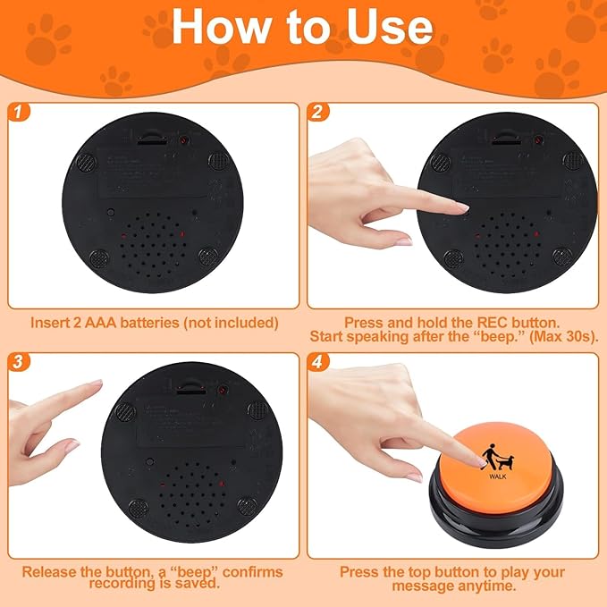 Dog Buttons for Communication, 12 Pcs 6 Color Dog Talking Button Set, 30s Recordable Voice Pet Training Buzzers, Speaking Buttons for Dogs & Cats with 2 Mats,2 Scene Stickers (Batteries Not Included)