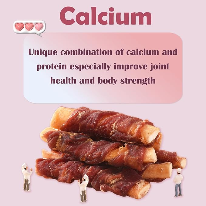 ASMPET 10.6oz Dog Treats Bones, Duck Wrapped Beef Cartilage, Rawhide Free & Grain Free Dog Snacks