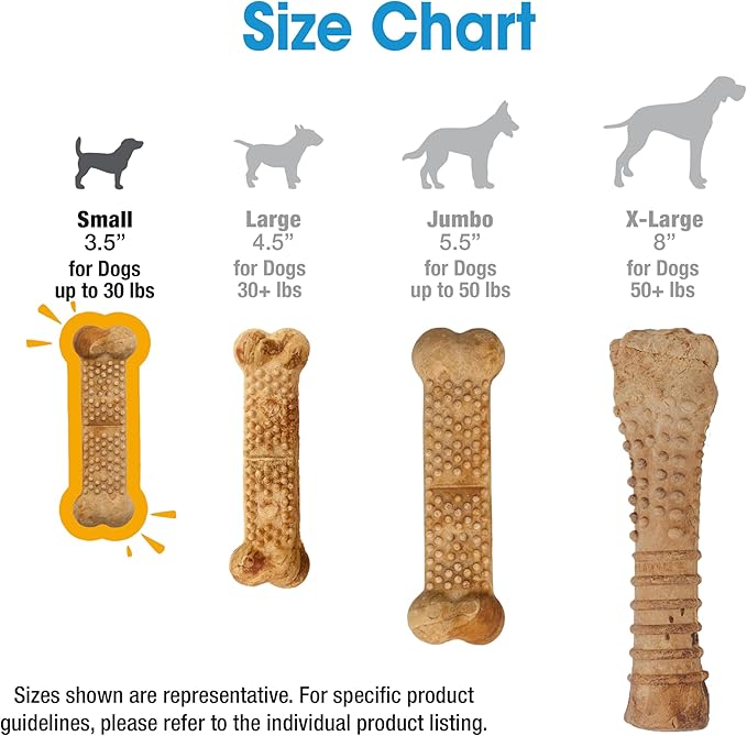 Nylabone Nubz Natural Dog Chew Treats for Small Dogs, Long Lasting Dog Bones Made in USA, Chicken Flavor Breath Freshener Dental Chews, for Dogs Up to 25 lbs. (36 Count)