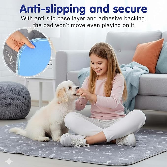 Puppy Pads with pheromones, Elite Pads for Cats, Washable Puppy Pads for Dogs and Cats, Leak-Proof & Anti-Slip Pet Training Pad for Home & Travel(Brown-B,XL:35.4" ×31.5")
