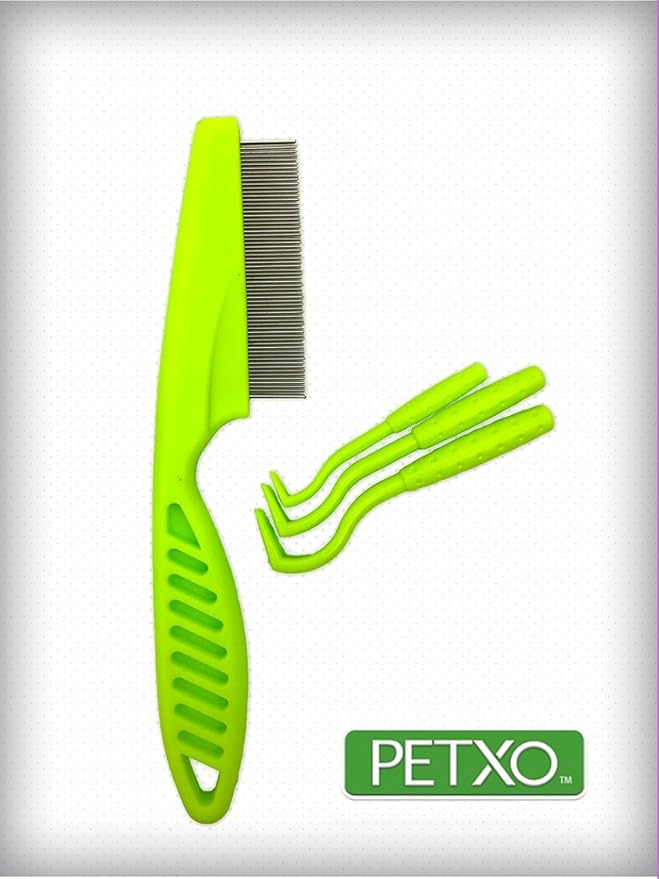Home Tick Removal Tool for Dogs, Cats and Humans | Ultra-Safe Tick Remover | Removes Entire Head & Body | Pain-Free Ticks Remover | Tick Control Products | Pack of 3 + Flea Comb for Pets.