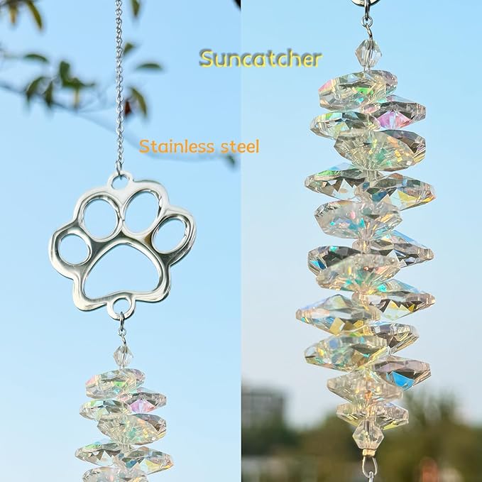 Pet Memorial Suncatcher Iridescent Dog Memorial Gifts, Pet Loss, Pet Sympathy, Thoughtful Dogs and Cats Remembrance, Loss of Dog Sympathy Gift, Rainbow Impressions for Pet Loss, Bereavement Gifts