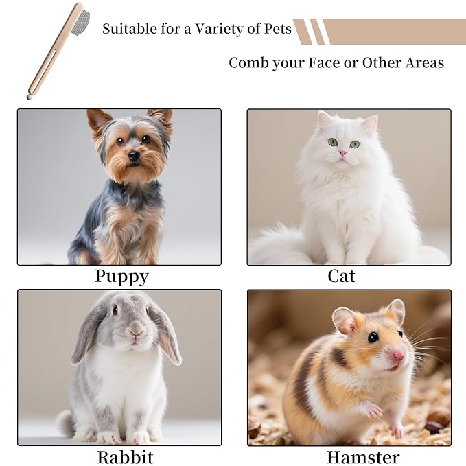 Precision Tear Stain Comb for Small Dogs Cats Face Eye Gunk Removal Tool ，Fit Yorkie, Shih Tzu, Maltese, Maltipoo, Pomeranian, Puppy Starter Kit, Pet Supplies (Pink)